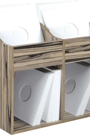 A Buon Prezzo ZOMO VS-BOX 200/2 ZB BOX PORTA VINILI DOPPIO RIPIANO CAPACITA’ 400 – 480 LP IN LEGNO FINITURA ZEBRANO