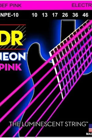 Reso Gratuito DR STRINGS NPE-10 Neon Hi-Def Pink Electric Medium CORDE PER CHITARRA ELETTRICA ROSA LUMINESCENTE NICKEL WOUND MEDIUM – 010/046
